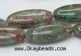 CGA69 15.5 inches 15*30mm horse eye red green garnet gemstone beads