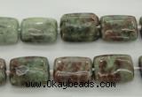 CGA74 15.5 inches 10*14mm rectangle red green garnet gemstone beads