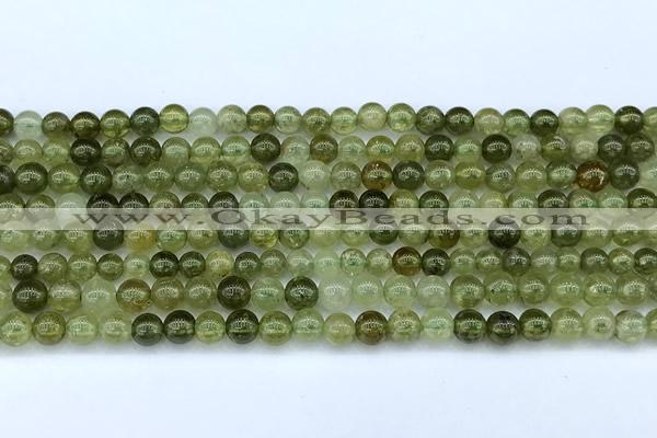 CGA840 15 inches 4mm round green garnet beads