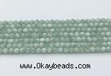 CGA910 15.5 inches 4mm faceted round green angel skin beads wholesale