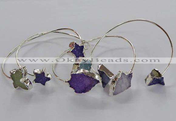 CGB1026 10*12mm - 18*25mm freeform druzy agate bangles