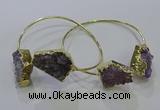 CGB1028 15*20mm - 20*25mm freeform druzy amethyst bangles