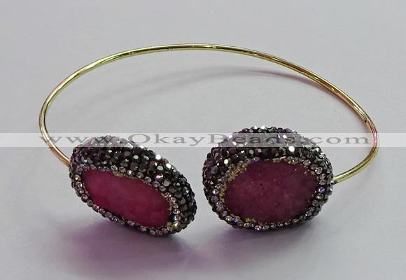 CGB1503 18*25mm - 20*28mm freeform druzy agate bangles wholesale