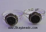 CGB2012 30mm flower druzy agate gemstone bangles wholesale