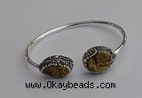 CGB2022 16*20mm freeform plated druzy agate bangles wholesale