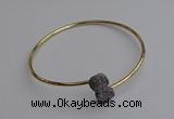 CGB2040 10mm coin plated druzy agate gemstone bangles wholesale