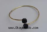 CGB2047 10mm coin plated druzy agate gemstone bangles wholesale