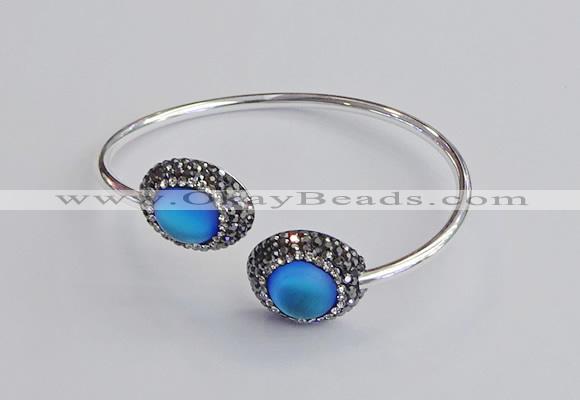 CGB2051 15*20mm oval glass bangles wholesale