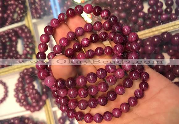 CGB2510 7.5 inches 6mm round ruby zoisite beaded bracelets