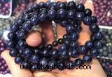 CGB2532 7.5 inches 6mm round sapphire gemstone beaded bracelets