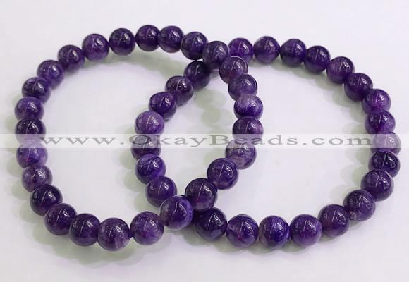 CGB2551 7.5 inches 7mm round charoite gemstone beaded bracelets