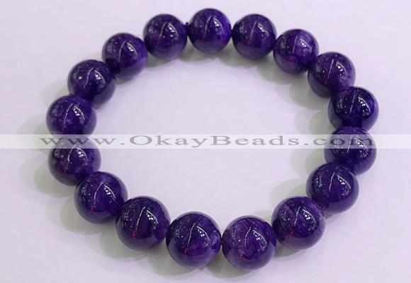 CGB2564 7.5 inches 12mm round charoite gemstone beaded bracelets