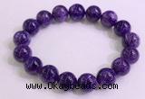 CGB2573 7.5 inches 12mm round charoite gemstone beaded bracelets