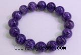 CGB2574 7.5 inches 13mm round charoite gemstone beaded bracelets