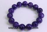 CGB2575 7.5 inches 14mm round charoite gemstone beaded bracelets