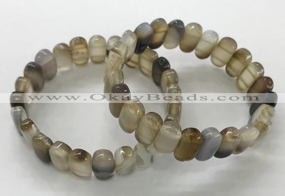 CGB3100 7.5 inches 8*15mm oval agate gemstone bracelets