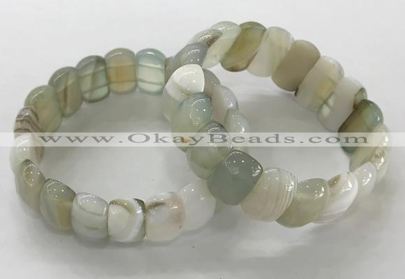 CGB3127 7.5 inches 10*20mm faceted oval agate bracelets