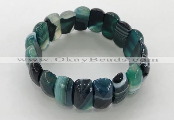 CGB3149 7.5 inches 11*23mm faceted oval agate bracelets