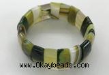 CGB3155 7.5 inches 11*23mm faceted rectangle agate bracelets