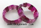 CGB3156 7.5 inches 11*23mm faceted rectangle agate bracelets