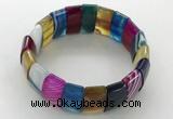 CGB3160 7.5 inches 11*23mm faceted rectangle agate bracelets