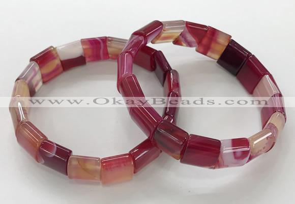 CGB3168 7.5 inches 12*15mm rectangle agate bracelets wholesale