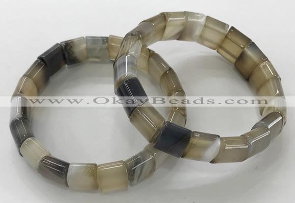 CGB3175 7.5 inches 12*15mm rectangle agate bracelets wholesale