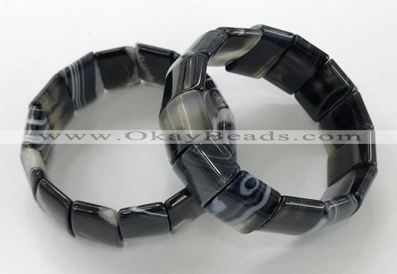 CGB3192 7.5 inches 15*25mm rectangle agate bracelets wholesale