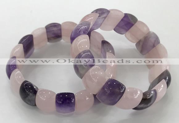 CGB3225 7.5 inches 12*20mm oval mixed quartz bracelets