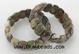 CGB3228 7.5 inches 12*20mm oval rainforest agate bracelets