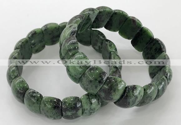 CGB3230 7.5 inches 12*20mm oval ruby zoisite bracelets