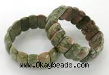 CGB3250 7.5 inches 12*25mm oval unakite gemstone bracelets