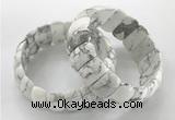 CGB3258 7.5 inches 12*25mm oval white howlite bracelets