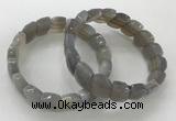 CGB3267 7.5 inches 10*15mm faceted marquise grey agate bracelets