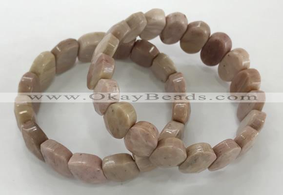 CGB3274 7.5 inches 10*15mm faceted oval rhodochrosite bracelets