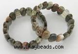 CGB3284 7.5 inches 10*15mm faceted oval rainforest agate bracelets