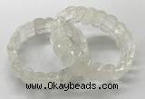 CGB3290 7.5 inches 10*20mm faceted oval white crystal bracelets