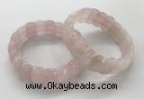 CGB3291 7.5 inches 10*20mm faceted oval rose quartz bracelets