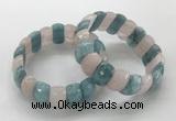 CGB3294 7.5 inches 10*20mm faceted oval mixed gemstone bracelets