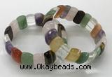 CGB3295 7.5 inches 10*20mm faceted oval mixed gemstone bracelets