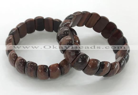 CGB3304 7.5 inches 10*20mm faceted oval red tiger eye bracelets