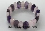 CGB3312 7.5 inches 10*20mm faceted oval mixed quartz bracelets