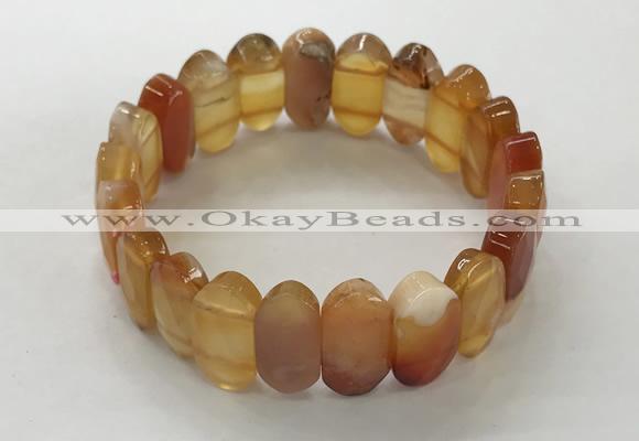 CGB3315 7.5 inches 10*20mm faceted oval red agate bracelets