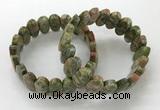 CGB3317 7.5 inches 10*20mm faceted oval unakite bracelets