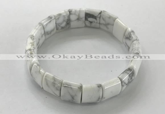 CGB3336 7.5 inches 10*15mm rectangle white howlite bracelets