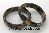 CGB3341 7.5 inches 10*15mm rectangle mixed tiger eye bracelets