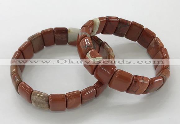 CGB3342 7.5 inches 10*15mm rectangle red jasper bracelets