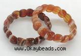 CGB3373 7.5 inches 10*15mm oval red line agate bracelets