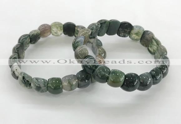 CGB3374 7.5 inches 10*15mm oval moss agate bracelets