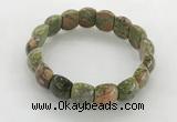 CGB3376 7.5 inches 10*15mm oval unakite bracelets wholesale